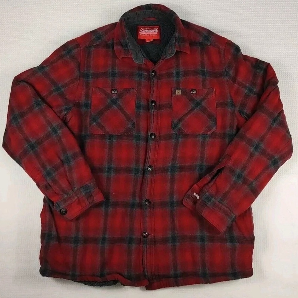 Coleman Men's Red and Black Checkered Shirt Jacket